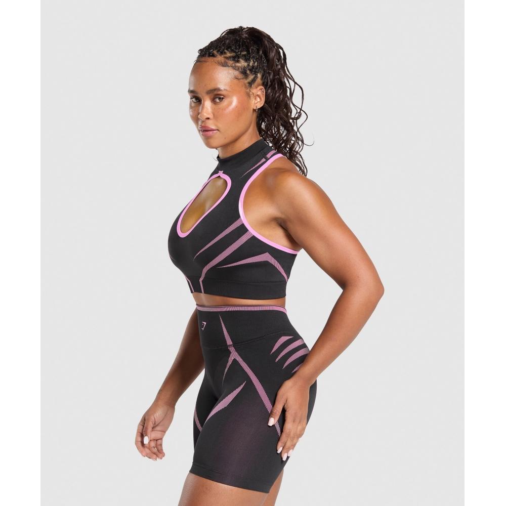 Gymshark Apex Lift Seamless Crop Top Darkest Purple Sour Pink B3c5b Pb9n