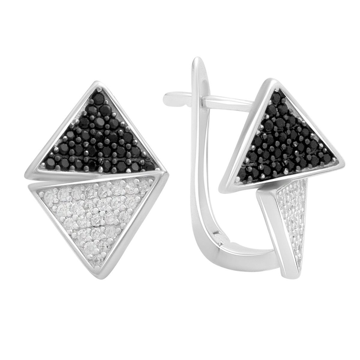 

Срібні сережки з фіанітами (2182924) білий