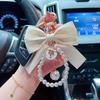 Pearl Chain Bow Key Chain Car Pendant Car Key Holder Fashion Pearl Beaded Pendant Keyring