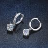 PT950-Plated S925 Sterling Silver Moissanite Four-Prong D-Color Earrings for Women
