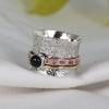 Black Onyx Spinner Ring, 925 Sterling Silver, Handmade Ring, Anxiety Ring, Healing Jewelry