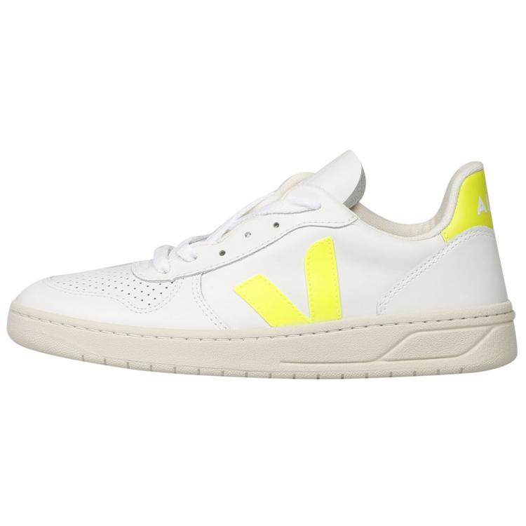 VEJA V 10 Leather White Jaune Fluo VX022086 42