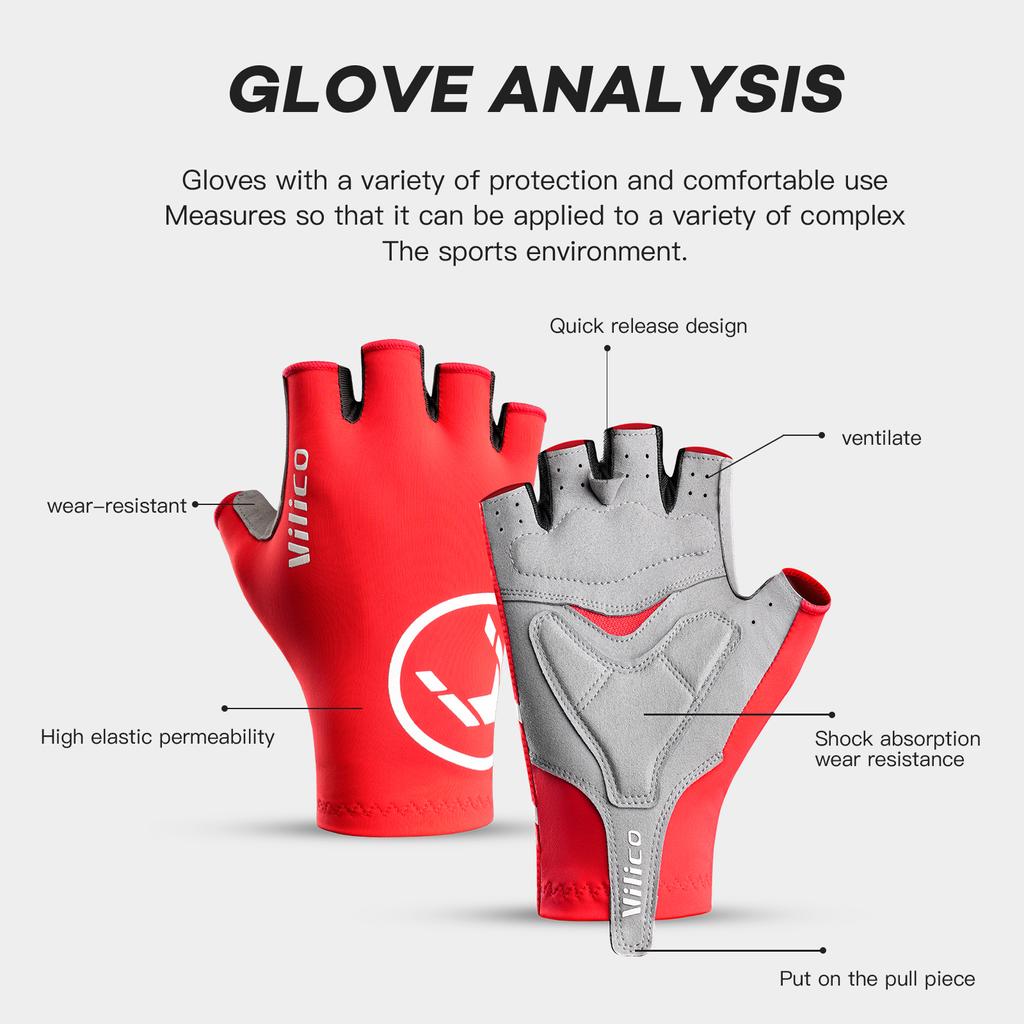 Half Finger Cycling Gloves Outdoor Men'S And Women'S Sports Non-Slip Fitness Weightlifting Bicycle Half-Finger Cycling Gloves