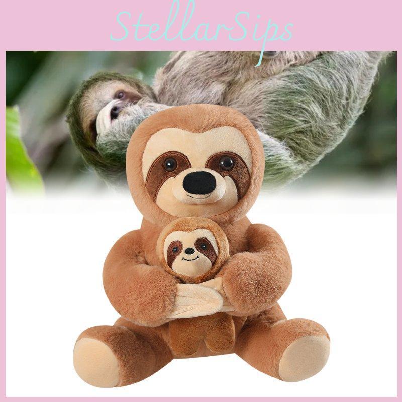 Cute Sloth Plush Toy Mother And Baby Soft Stuffed Animal Doll Kids Gift 20cm And 30cm