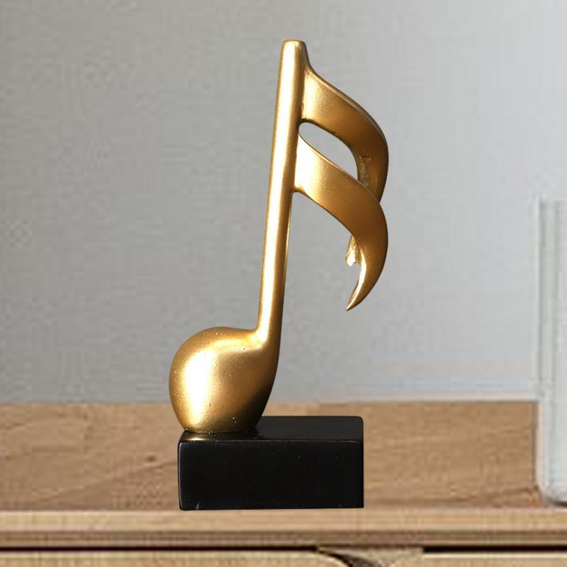 Musical Note Figurines Creative Home Decoration Resin Golden Sculpture Piano Office Desktop TV Cabinet Ornaments Birthday Gifts