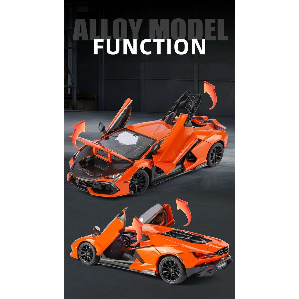 1/18 Lamborghini Revuelto Superca Alloy Model Car Toy Diecasts Metal Casting Sound and Light Car Toy for Children Vehicle