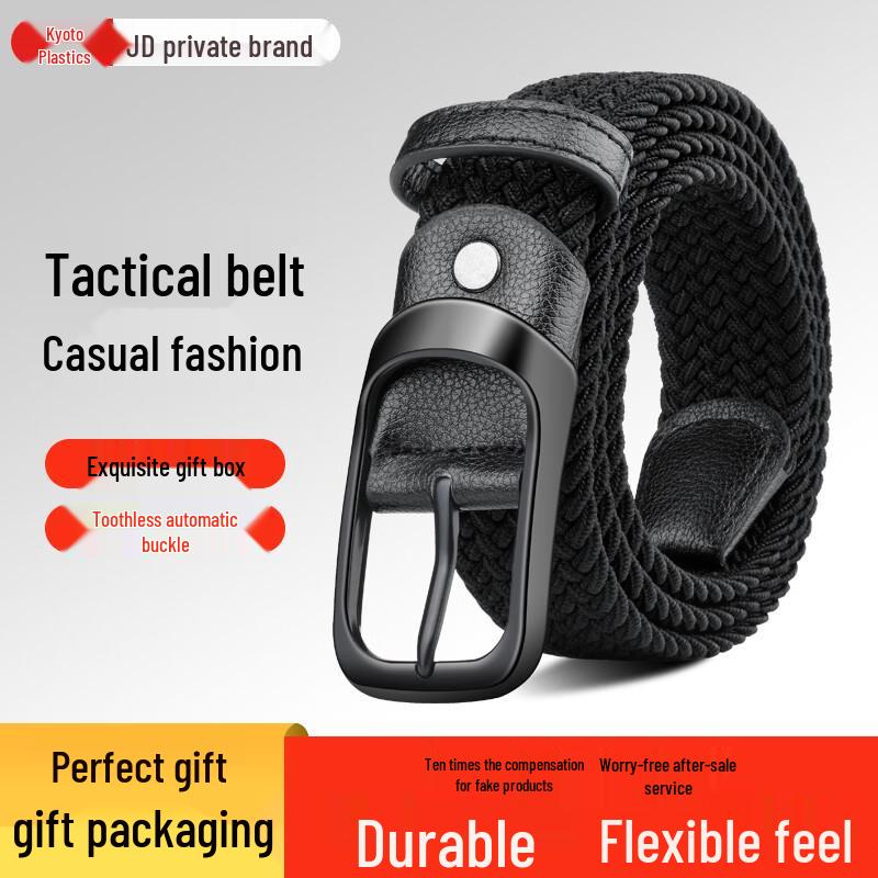 Универсальный холщовый эластичный ремень Jingsu с пряжкой-булавкой для унисекс