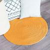 Reversible Cotton Rug Rope Effect Yellow Orange Diam.120