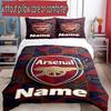 3-teiliges Bettbezug-Set (1 * Bettbezug + 2 * Kissenbezug, ohne Kern), Benutzerdefinierter Name Arsenal F.C Muster Bettwäsche Set, Heim Schlafzimmer Dekor Geschenk