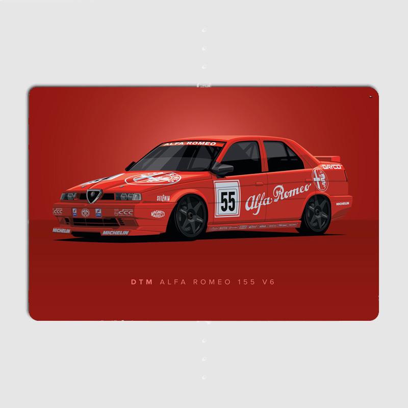 

Best DTM Red 155 V6 Classics Racing and Rally Car Metal Poster indoor outdoor Home Bedroom Bar Tin Sign Room Decor Wall Decor 20x30cm（7.8x11.8inch）