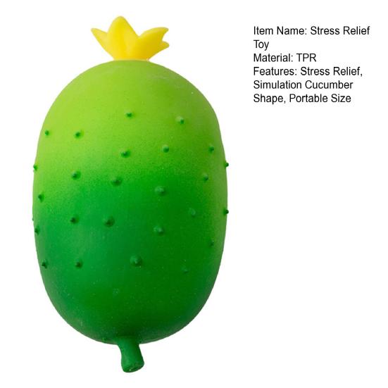 Simulation Cucumber Stress Toy Anti-Anxiety Cucumber Squeeze Toy Soft Stretchy Vegetable Fidget Sensory Pinch Toy Party Favors