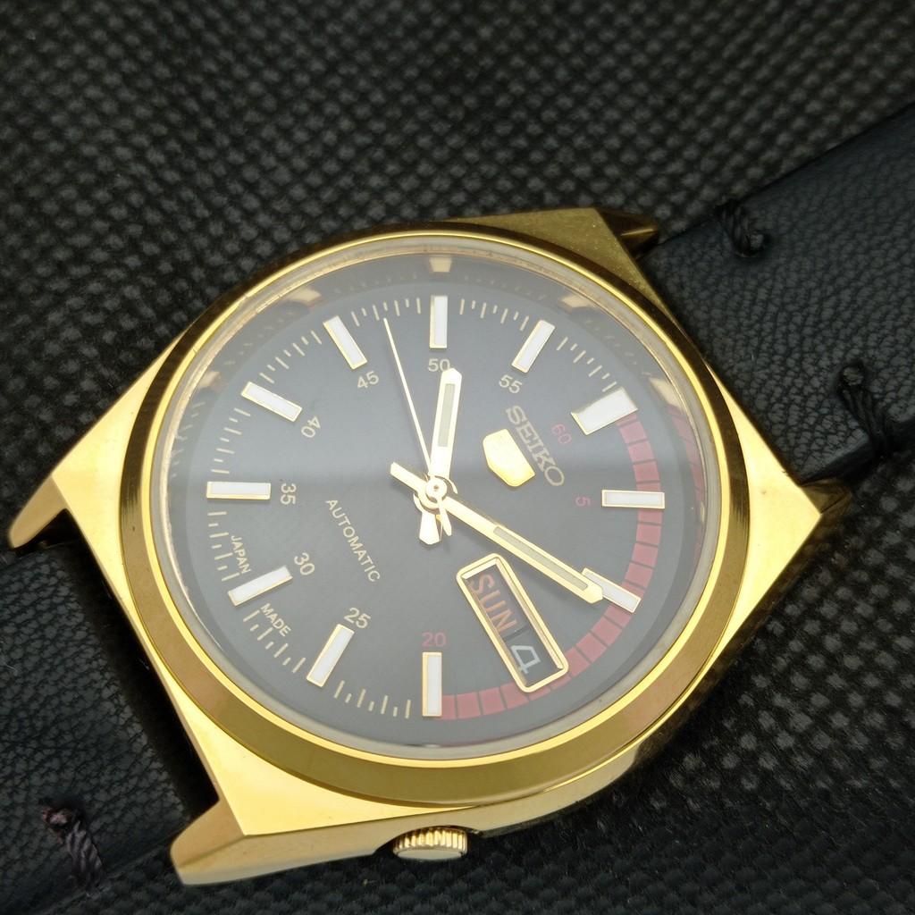 REFURBISHED VINTAGE SEIKO 5 AUTO 6309A JAPAN MENS DAY/DATE BLACK WATCH A309512-9 Seiko-a309512-1