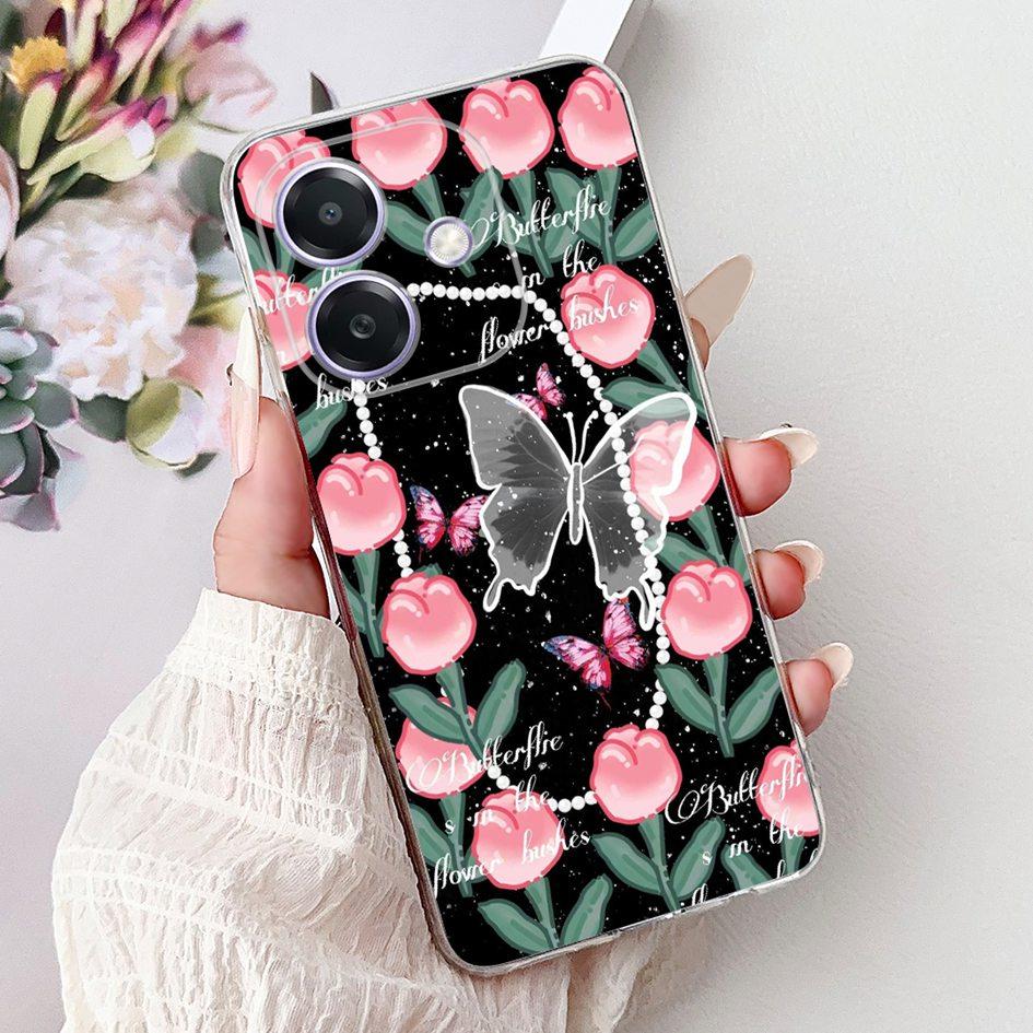 For Oppo A3x Case OPPO A3 Phone Cases CPH2681 CPH2641 CPH2669 A40 A40M Fundas Popular Butterfly Cover Soft Clear Silicone Bumper