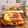 Playful Fox In Autumn Forest Duvet Cover Set With 3D Printing Design Soft Polyester Bedding Set All-Season Comfort For Gifts