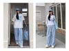 Damen Koreanische Karohose mit hohem Bund - Frühling/Sommer 2025, Vielseitiger Weitbein-Stil