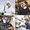 27in1 6200 Half Face Dust Gas Mask Respirator For Industrial Paint Spray Chemical Organic Vapor With Filters Protection