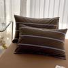 Solid Color Striped Pure Cotton Pillowcase (Single Piece)