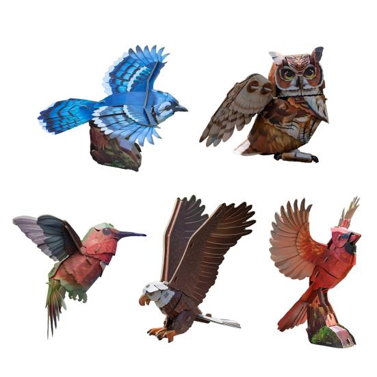 1 Set Bird Assembly Kit 3D Paper Bird Model Cardboard Animal Building Puzzle Toy DIY Craft Decoration Kids Adults Bird Lovers Gift