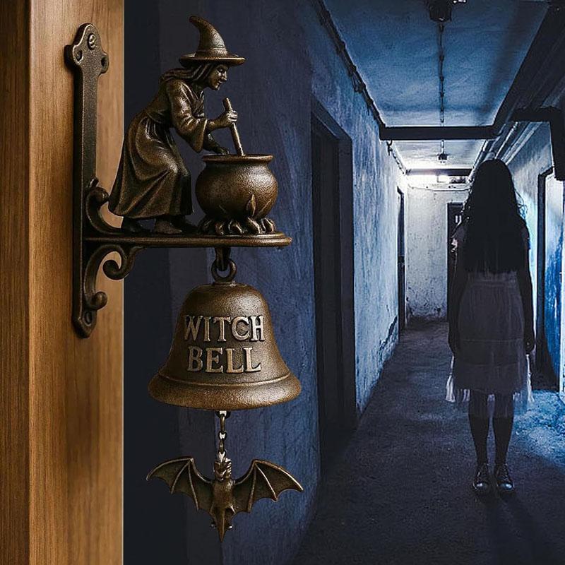 Vintage Witch Doorbell – Alloy Halloween Protection Door Hangers Bell With Witch