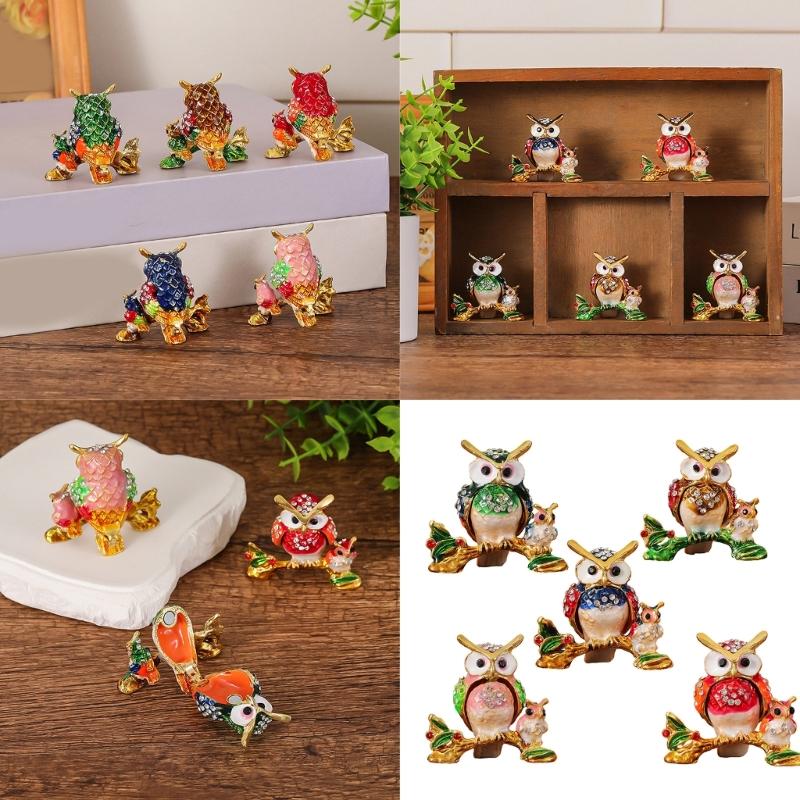 Stylish Owl Shaped Jewelry Organizers Compact Decorative Storage Box For Earrings Necklaces Rings