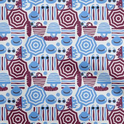 Cotton Flex Medium Blue Fabric Beach Craft Projects Decor Fabric Printed By The Yard 40 Inch