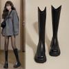 Winter Women Biker Boots Fashion Zipper Ladies Elegant Platform Long Pipe Booties Casual Women's Knee High Booties
