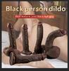 9.64Inch Oversized Super Stimulating Super Soft Liquid Silicone Simulation African Black Phallus Female Dildo Masturbator Adult Sex Toys