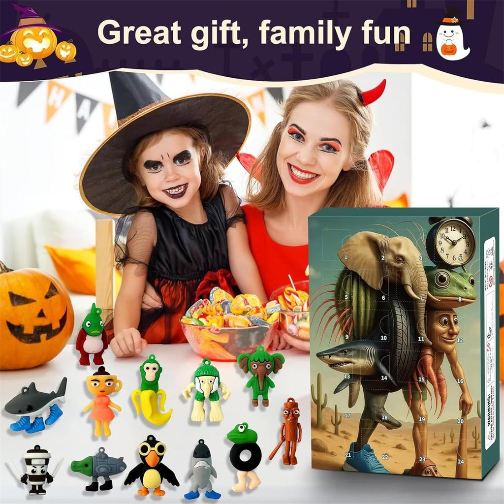 Advent Calendar, Advent Calendar ,Toys,24 Day Figurine,Halloween Countdown Calendar For Kids Party ,Gift
