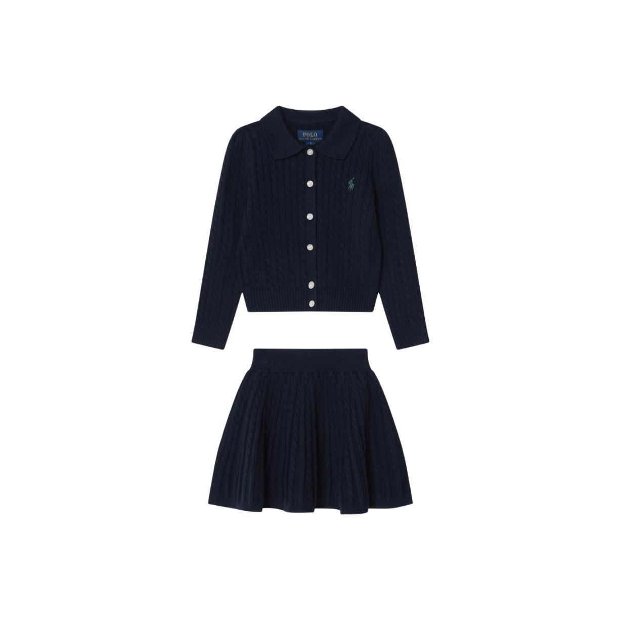 

Комплект платья Polo Ralph Lauren Kids с вышивкой пони и длинными рукавами на пуговицах Детский комплект платья 313950779-002 M