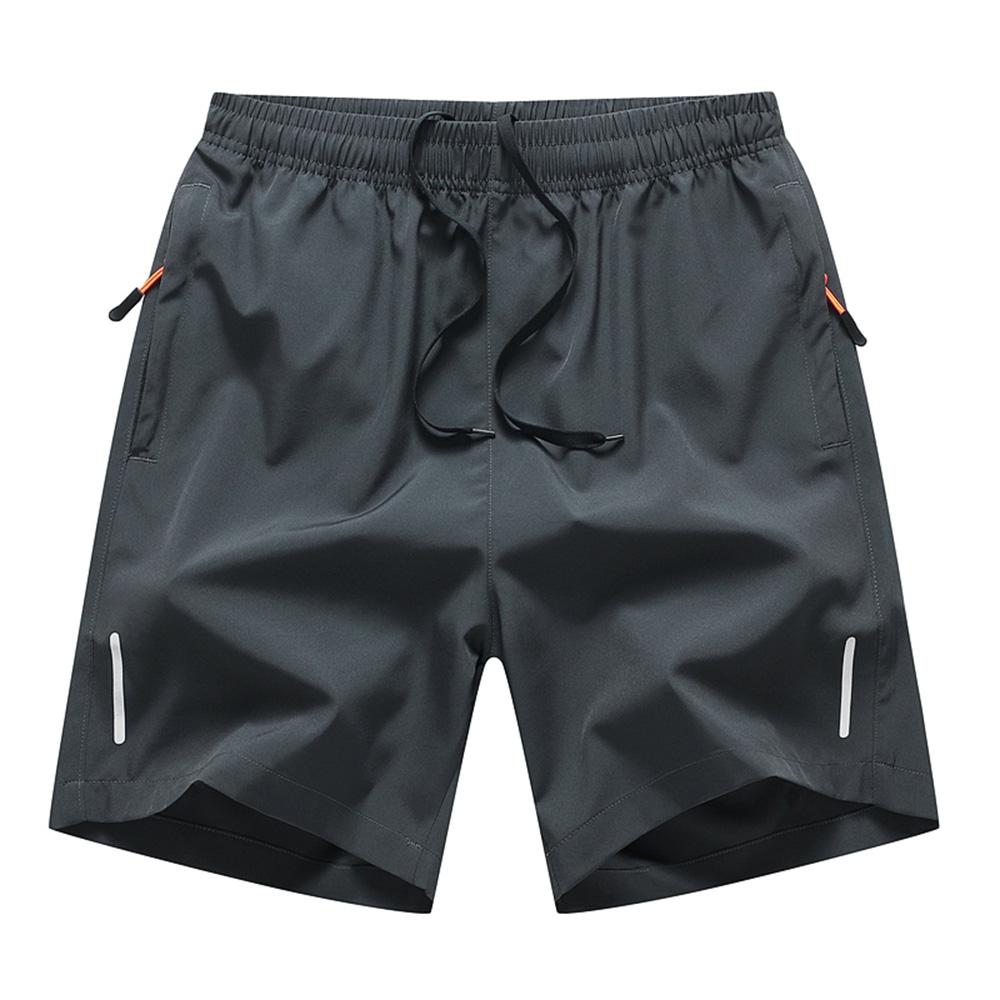 Herren Sport Casual Shorts Sommer Ice Silk Kurze Hosen Männer Leichte Reflektierende Streifen XL graue