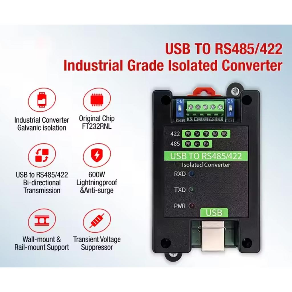 Upgrades USB To RS422 RS485 Converter Plugs Play Industrial Communication Adapters for Small Home Device Connection