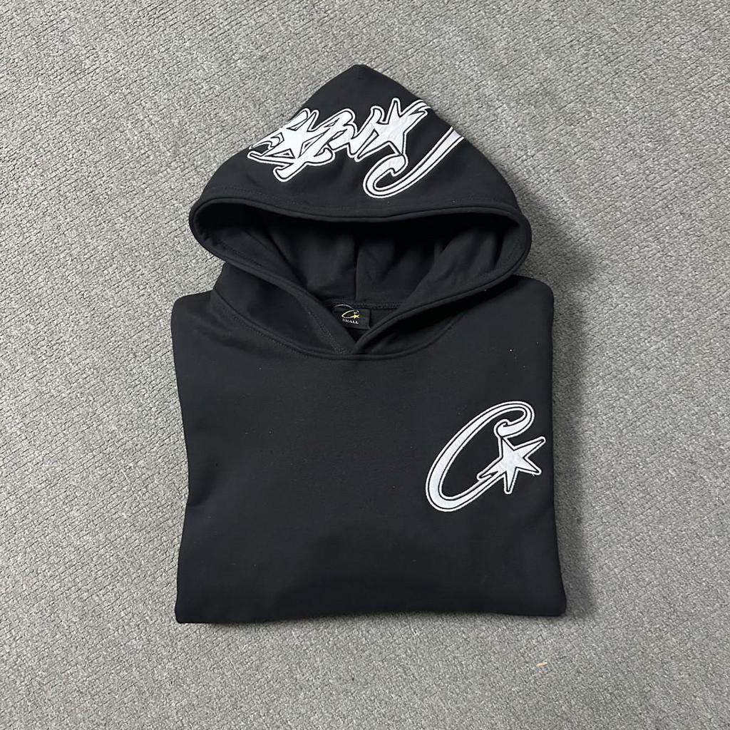 Corteiz Alcatraz C-Star Besticktes Hoodie und Fleece Jogginghosen Set