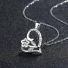Collier Rose en Argent Sterling 925 Collier Pendentif Rose