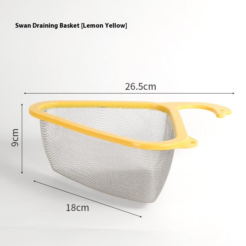 

Kitchen Sink Drain Basket Kitchen Residue Filtration Drain Rack Food Vegetable Drainage Filter жовтий