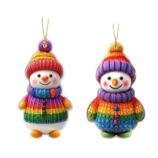 Bałwan Ozdoby Świąteczne Personalizowane 2D Akrylowe Dekoracje na Choinkę Wiszące Ozdoby Bałwana na Święta