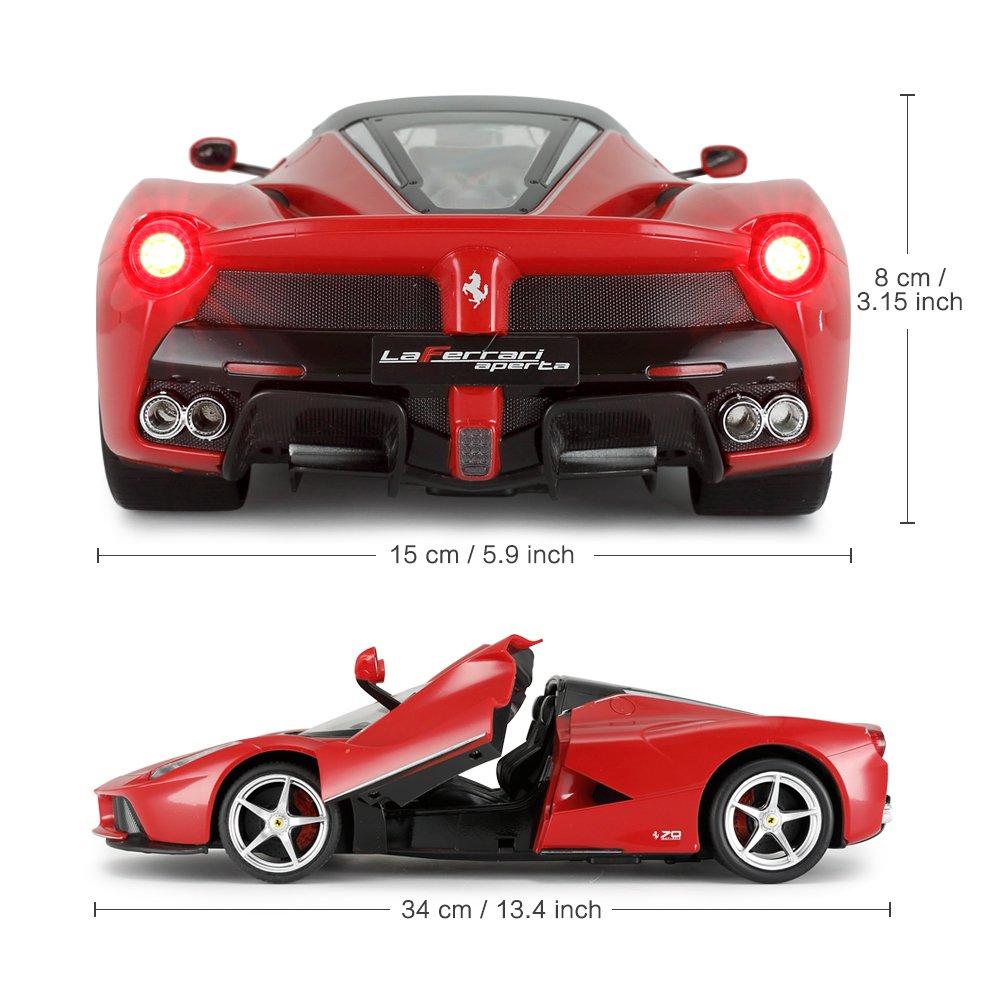 RASTAR Ferrari RC Radio Control Car, Official Model, 1:14 Scale Ferrari LaFerrari Aperta RC Drift Car, Convertible, Openable Doors, Red