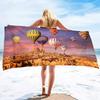 Colorful Hot Air Balloon Print Soft Beach Towels,Microfiber Lightweight Thin Beach Towels,Compact Sand Free Swim Pool Blanket