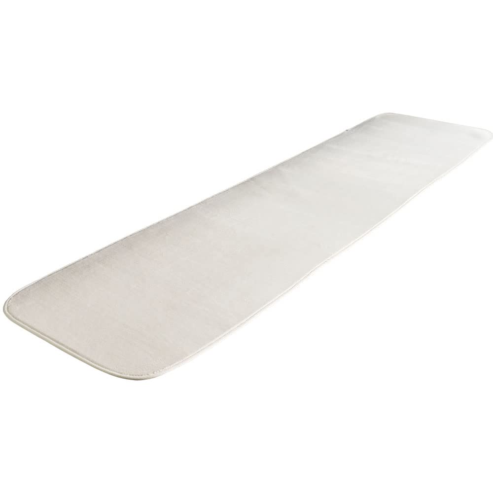 Iris Plaza Flannel Kitchen Soft and Dust Mite Mat, Fluffy, Washable, Resistant, Ivory, 60x240cm, FNR-RCK-6024