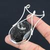 Friendship Day Deal 925 Silver Root Chakra Black Fossil Coral Stone Boho Pendant
