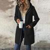 Women's Fashionable Solid Color Coat Long Sleeved Pocket Long Hoodies Zipper Casual Jackets Sweatshirts Clothes