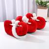 1 par de zapatillas navideñas de Papá Noel, zapatos festivos rojos de dibujos animados, encantadoras y adorables zapatillas de Papá Noel para decoración y comodidad
