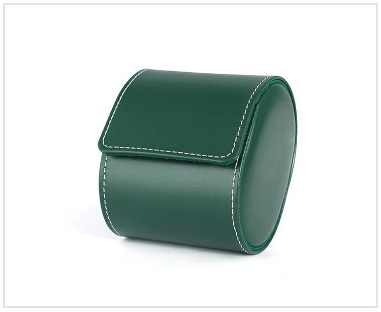Green Submariner Leather Watch Box: Dustproof, Portable Protection for 1-3 Watches