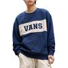 Vans Logo Retro Sports Print Color Block Letter Pullover Casual Sweatshirt Unisex sweatshirt Dark-Blue VN0002HRLKZ