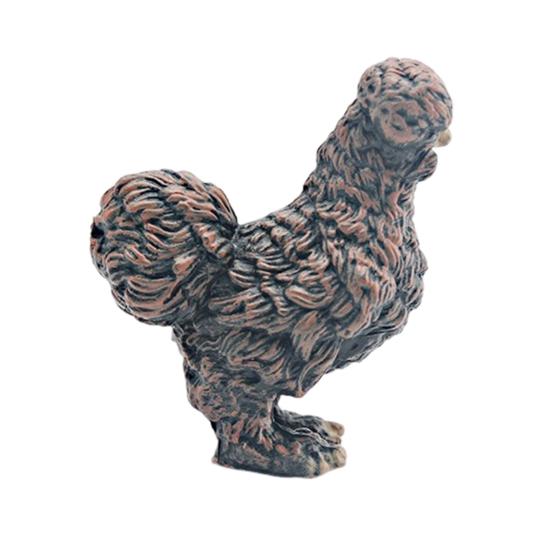 Simulated Chick Model PVC Corncrake Black White Rooster Polish Chickens Figurine Statue Sculpture Decoration Ornament Kids Educational