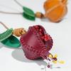 Handmade Pomegranate Fruit Pendant Car Keyring Bag Pendant Cute Leather Keychain  Men