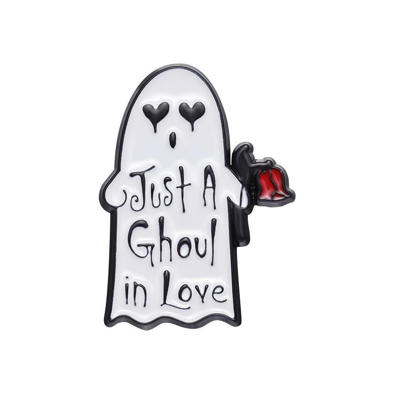 Halloween Brooch Set: 28 Dark Style Ghosts, Cats, Pumpkins & Skulls