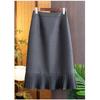 Fashion Solid Color Women's Fashion Fishtail Skirt Commuting Straight Tube High Waist Slim Temperament Pleated Skirt Lady