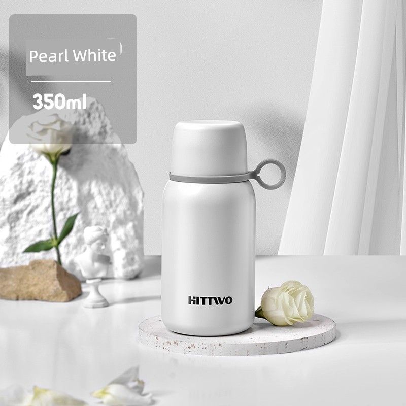 

Large-Capacity Thermos Cup for Women 2025 New Model High-Appearance Stainless Steel Large Belly Cup Portable Water Cup for Children and Students White 350ml