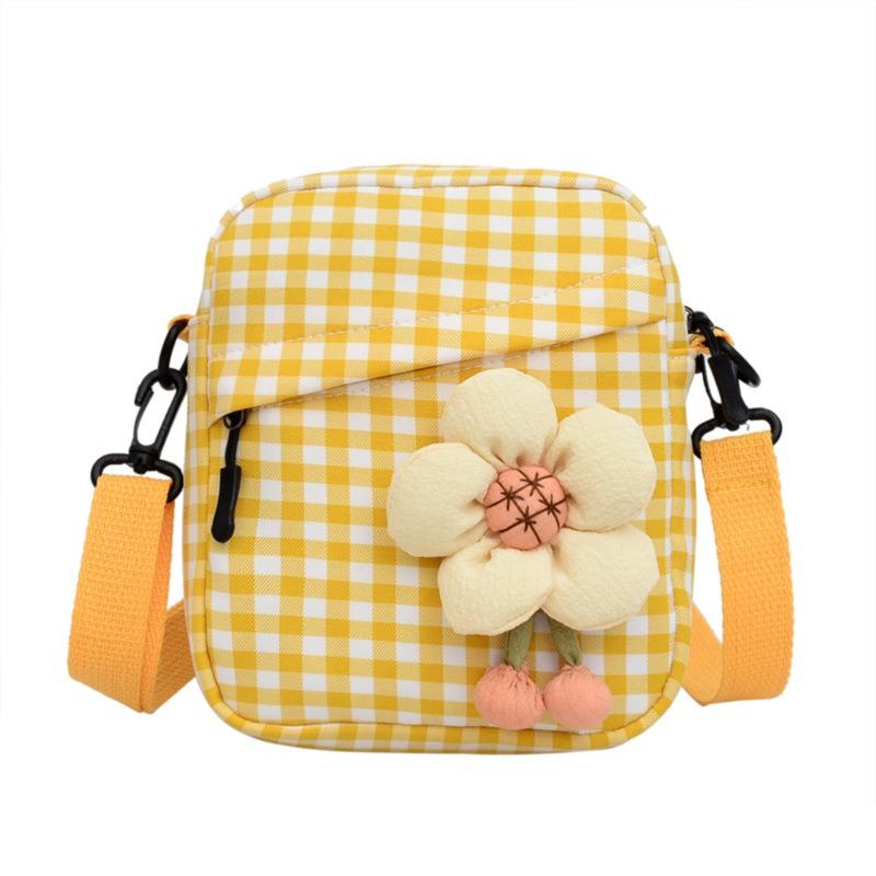 Plaid Small Square Bag, New Women's Bag, Fashionable and Sweet Shoulder Messenger Bag.