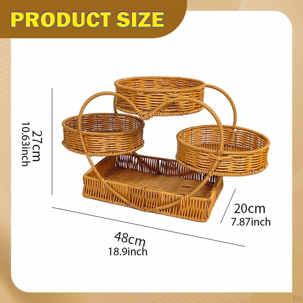 Fruit Basket in Wicker Look, Snack Basket, Multifunctional, Stylish And Practical, Holder for